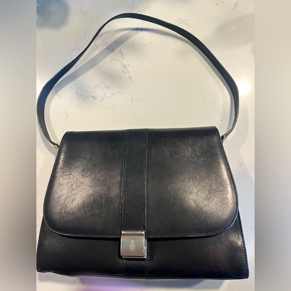 Vintage Mark Cross Black leather handbag👜